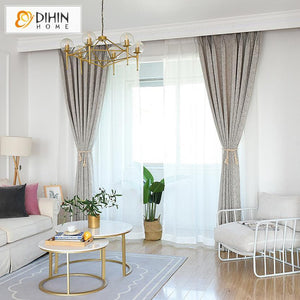 DIHINHOME Home Textile Modern Curtain DIHIN HOME European Fashion Line Sense Curtains，Blackout Grommet Window Curtain for Living Room ,52x63-inch,1 Panel