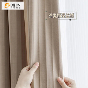 DIHINHOME Home Textile Modern Curtain DIHIN HOME European Fashion Oatmeal Color,Blackout Grommet Window Curtain for Living Room ,52x63-inch,1 Panel