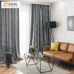 DIHIN HOME European Geometric Flannel Jacquard Curtains,Grommet Window Curtain for Living Room,52x63-inch,1 Panel