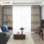 DIHIN HOME European Luxury Geometric Printed,Blackout Grommet Window Curtain for Living Room ,52x63-inch,1 Panel