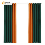 DIHINHOME Home Textile Modern Curtain DIHIN HOME European Solid Orange and Green Color Printed,Blackout Grommet Window Curtain for Living Room ,52x63-inch,1 Panel