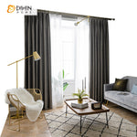 DIHINHOME Home Textile Modern Curtain DIHIN HOME European Style Grey Chenille Embossing,Blackout Grommet Window Curtain for Living Room ,52x63-inch,1 Panel