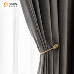 DIHINHOME Home Textile Modern Curtain DIHIN HOME European Style Grey Chenille Embossing,Blackout Grommet Window Curtain for Living Room ,52x63-inch,1 Panel