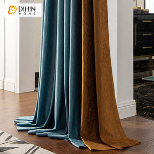 DIHIN HOME European Thicken Embossed Curtains,Blackout Curtains Grommet Window Curtain for Living Room ,52x63-inch,1 Panel