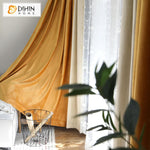 DIHIN HOME European Velvet Fabric High Quality Spliced Curtains，Blackout Grommet Window Curtain for Living Room ,52x63-inch,1 Panel