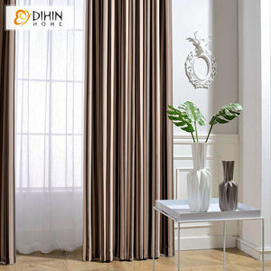 DIHINHOME Home Textile Modern Curtain DIHIN HOME Exquisite Brown Printed,Blackout Grommet Window Curtain for Living Room ,52x63-inch,1 Panel
