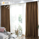 DIHINHOME Home Textile Modern Curtain DIHIN HOME Exquisite Brown Printed Velvet，Blackout Grommet Window Curtain for Living Room ,52x63-inch,1 Panel