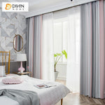 DIHINHOME Home Textile Modern Curtain DIHIN HOME Exquisite Pink Grey Printed,Blackout Grommet Window Curtain for Living Room ,52x63-inch,1 Panel