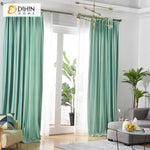 DIHINHOME Home Textile Modern Curtain DIHIN HOME Exquisite Solid Green Printed,Blackout Grommet Window Curtain for Living Room ,52x63-inch,1 Panel