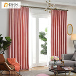 DIHINHOME Home Textile Modern Curtain DIHIN HOME Exquisite Solid Pink Printed,Blackout Grommet Window Curtain for Living Room ,52x63-inch,1 Panel