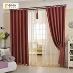 DIHINHOME Home Textile Modern Curtain DIHIN HOME Exquisite Solid Red Printed，Blackout Grommet Window Curtain for Living Room ,52x63-inch,1 Panel
