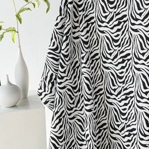 DIHINHOME Home Textile Modern Curtain DIHIN HOME Fashion Zebra Pattern Jacquard,Blackout Grommet Window Curtain for Living Room ,52x63-inch,1 Panel