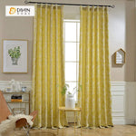DIHINHOME Home Textile Modern Curtain DIHIN HOME Flower Printed ,Cotton Linen ,Blackout Grommet Window Curtain for Living Room ,52x63-inch,1 Panel