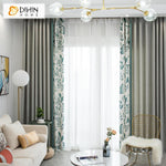 DIHINHOME Home Textile Modern Curtain DIHIN HOME Garden Banana Tree Spliced Curtains，Blackout Grommet Window Curtain for Living Room ,52x63-inch,1 Panel