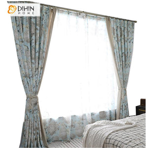 DIHIN HOME Garden High Quality Spliced Curtains,Blackout Grommet Window Curtain for Living Room ,52x63-inch,1 Panel