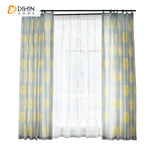 DIHIN HOME Garden Printed Half Blackout Curtains,Blackout Grommet Window Curtain for Living Room ,52x63-inch,1 Panel