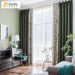 DIHIN HOME Geometric Letter Window Curtain Spliced Curtains，Blackout Grommet Window Curtain for Living Room ,52x63-inch,1 Panel