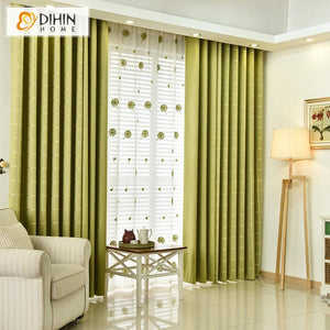 DIHINHOME Home Textile Modern Curtain DIHIN HOME Green Curtain,Blackout Grommet Window Curtain for Living Room ,52x63-inch,1 Panel
