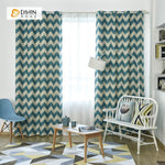 DIHINHOME Home Textile Modern Curtain DIHIN HOME Green Stripes Printed，Blackout Grommet Window Curtain for Living Room ,52x63-inch,1 Panel