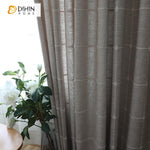 DIHINHOME Home Textile Modern Curtain DIHIN HOME Grey Lines Embroidered,Blackout Grommet Window Curtain for Living Room ,52x63-inch,1 Panel