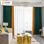 DIHIN HOME High Blackout Window Curtain Spliced Curtains，Blackout Grommet Window Curtain for Living Room ,52x63-inch,1 Panel