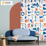 DIHIN HOME High Quality Geometric Pattern Printed Curtains,Blackout Grommet Window Curtain for Living Room ,52x63-inch,1 Panel