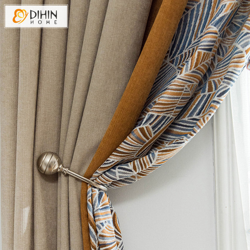 DIHINHOME Home Textile Modern Curtain DIHIN HOME High Quality Geometric Printed,Blackout Grommet Window Curtain for Living Room,1 Panel