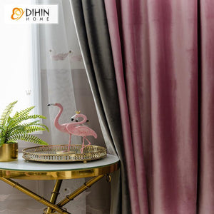 DIHIN HOME High Quality Italian Velvet Luxury Customized Curtains,Blackout Grommet Window Curtain for Living Room ,52x63-inch,1 Panel