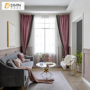 DIHIN HOME High Quality Italian Velvet Luxury Customized Curtains,Blackout Grommet Window Curtain for Living Room ,52x63-inch,1 Panel
