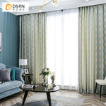 DIHIN HOME High Quality Modern Geometric Jacquard,Blackout Curtains Grommet Window Curtain for Living Room ,52x84-inch,1 Panel