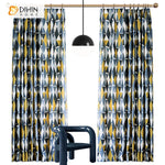 DIHIN HOME High Quality Modern Geometric Printed Curtains ,Cotton Linen ,Blackout Grommet Window Curtain for Living Room ,52x63-inch,1 Panel