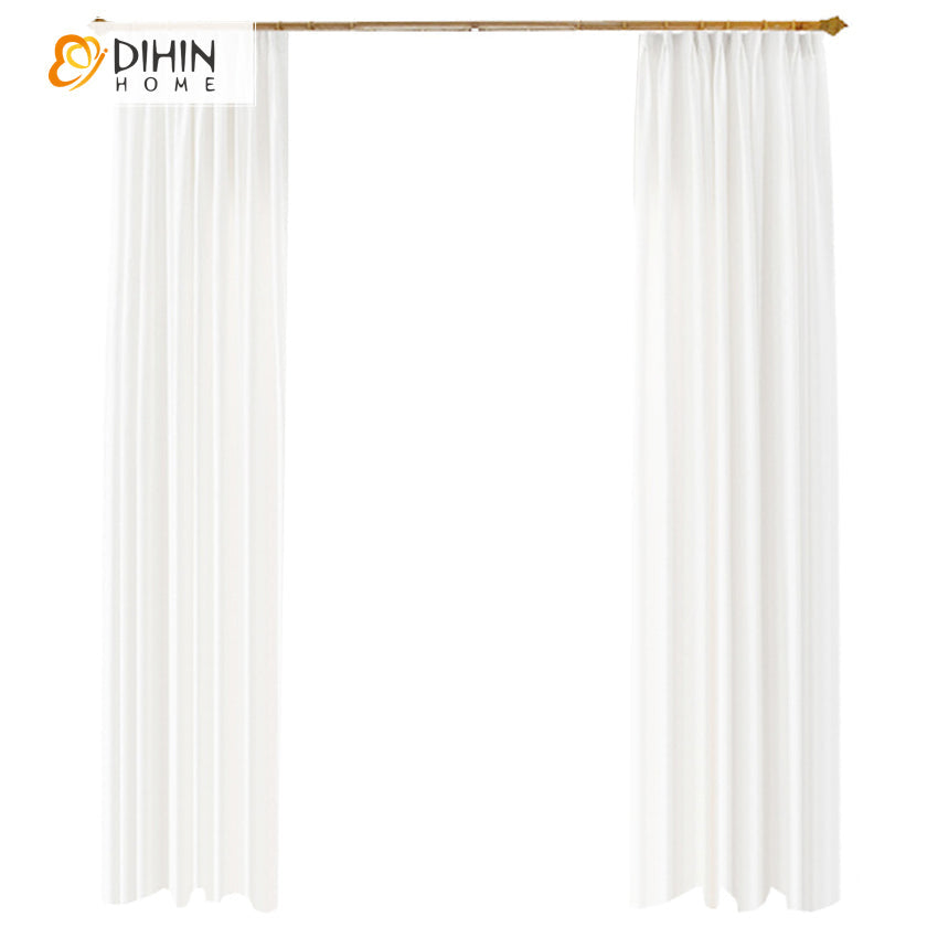 DIHINHOME Home Textile Modern Curtain DIHIN HOME High Quality White Color Curtains,Blackout Grommet Window Curtain for Living Room ,52x63-inch,1 Panel