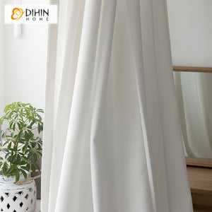 DIHINHOME Home Textile Modern Curtain DIHIN HOME High Quality White Color Curtains,Blackout Grommet Window Curtain for Living Room ,52x63-inch,1 Panel