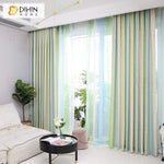 DIHINHOME Home Textile Modern Curtain DIHIN HOME Light Green Blue Beige Printed,Blackout Grommet Window Curtain for Living Room ,52x63-inch,1 Panel