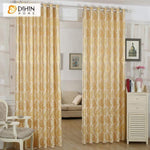 DIHINHOME Home Textile Modern Curtain DIHIN HOME Luxury Golden Jacquard Curtain ,Blackout Grommet Window Curtain for Living Room ,52x63-inch,1 Panel