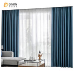 DIHINHOME Home Textile Modern Curtain DIHIN HOME Luxury High Quality Blue Geometry Jacquard,Blackout Grommet Window Curtain for Living Room ,52x63-inch,1 Panel