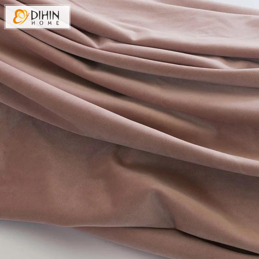 DIHIN HOME Luxury High Quality Soft Curtains,Velvet Fabric ,Blackout Grommet Window Curtain for Living Room ,52x63-inch,1 Panel