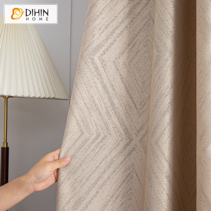 DIHINHOME Home Textile Modern Curtain DIHIN HOME Luxury Jacquard,Blackout Grommet Window Curtain for Living Room,1 Panel