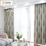 DIHINHOME Home Textile Modern Curtain DIHIN HOME Luxury Pastoral Jacquard Curtain ,Cotton Linen ,Blackout Grommet Window Curtain for Living Room ,52x63-inch,1 Panel