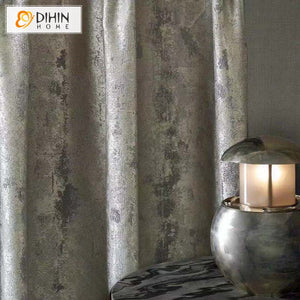 DIHINHOME Home Textile Modern Curtain DIHIN HOME Luxury Retro High Precision Fabric,Blackout Grommet Window Curtain for Living Room ,52x63-inch,1 Panel