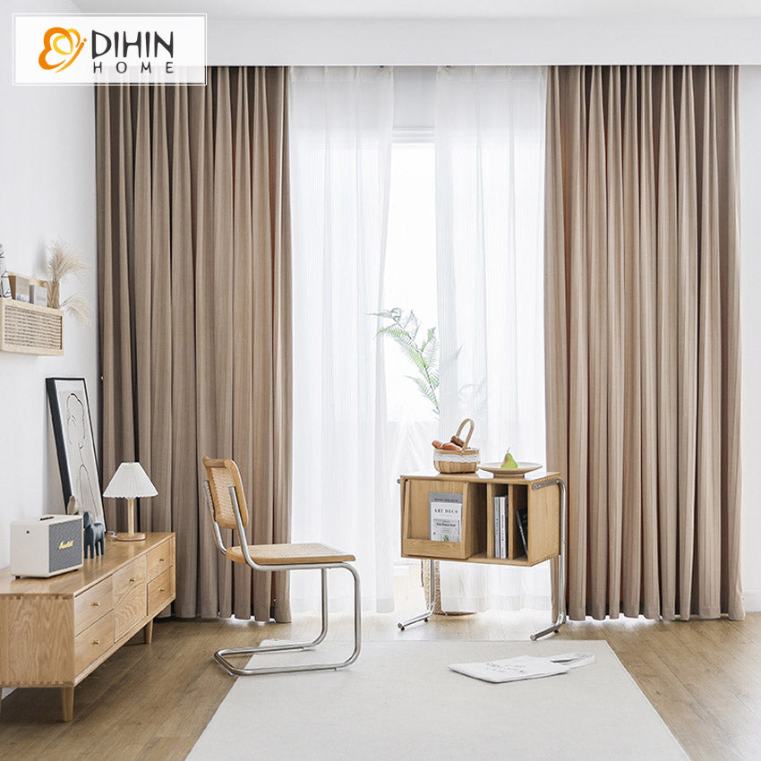 DIHINHOME Home Textile Modern Curtain DIHIN HOME Luxury Thickening Striped,Blackout Grommet Window Curtain for Living Room