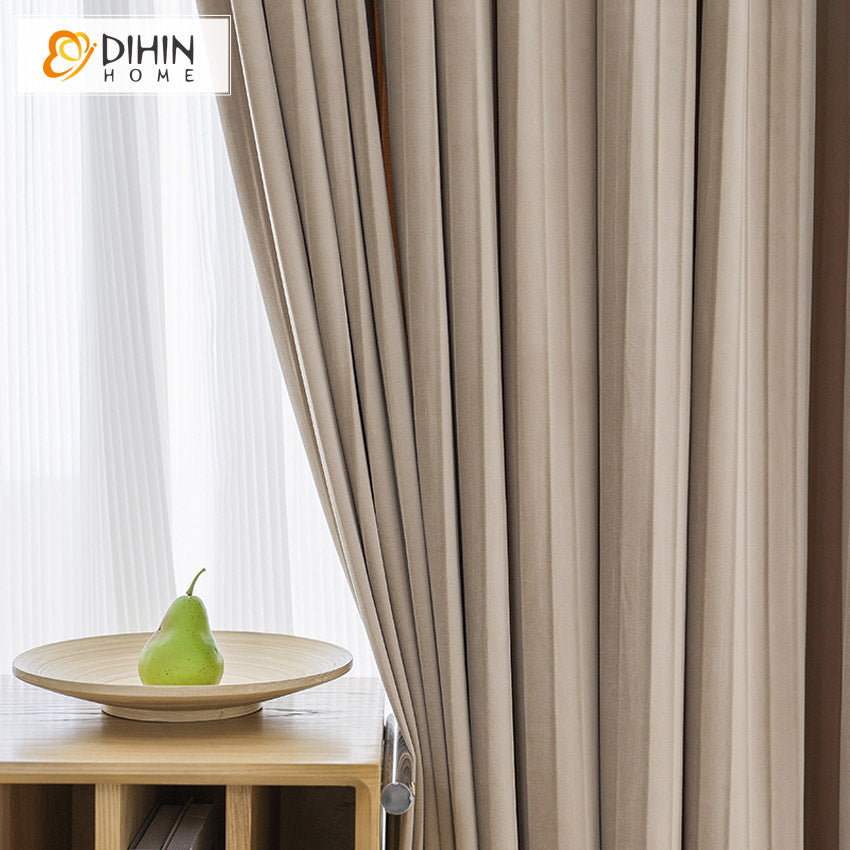 DIHINHOME Home Textile Modern Curtain DIHIN HOME Luxury Thickening Striped,Blackout Grommet Window Curtain for Living Room