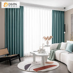 DIHINHOME Home Textile Modern Curtain DIHIN HOME Luxury Thickness Blue Jaquard,Blackout Grommet Window Curtain for Living Room,1 Panel