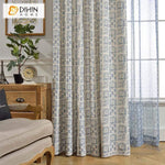 DIHINHOME Home Textile Modern Curtain DIHIN HOME Messy Blue Pattern Printed White Background,Blackout Grommet Window Curtain for Living Room ,52x63-inch,1 Panel