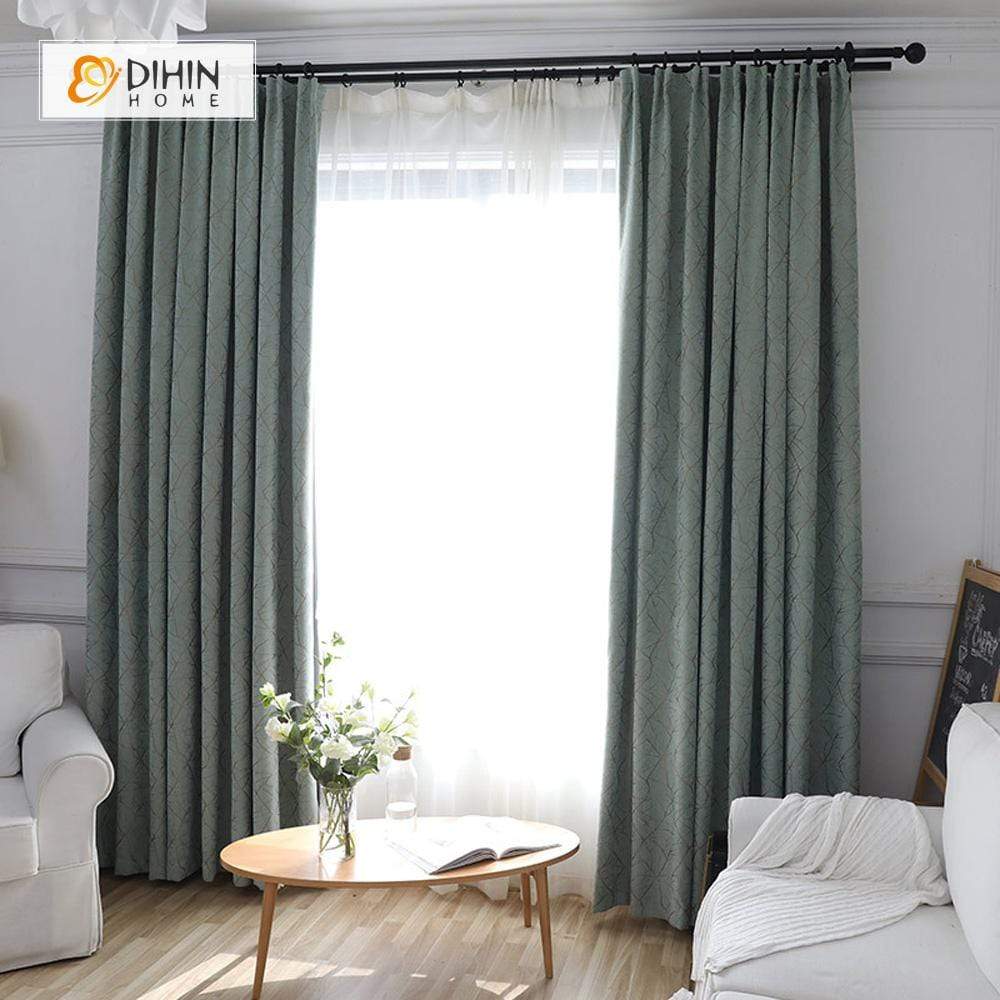 DIHINHOME Home Textile Modern Curtain DIHIN HOME Messy Lines Printed，Blackout Grommet Window Curtain for Living Room ,52x63-inch,1 Panel