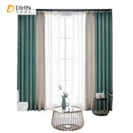 DIHINHOME Home Textile Modern Curtain DIHIN HOME Modern 2 Colors Fabric Cotton Linen,Blackout Grommet Window Curtain for Living Room ,52x63-inch,1 Panel