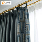 DIHINHOME Home Textile Modern Curtain DIHIN HOME Modern Abstract Geometric Jacquard,Blackout Grommet Window Curtain for Living Room ,52x63-inch,1 Panel