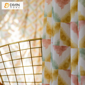 DIHIN HOME Modern Abstract Geometric Prined Curtain,Blackout Curtains Grommet Window Curtain for Living Room ,52x84-inch,1 Panel