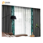 DIHINHOME Home Textile Modern Curtain DIHIN HOME Modern Abstract Style Geometric,Blackout Grommet Window Curtain for Living Room ,52x63-inch,1 Panel