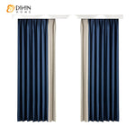 DIHINHOME Home Textile Modern Curtain DIHIN HOME Modern Beige and Blue Cotton Linen Blackout Stitching Curtains,Grommet Window Curtain for Living Room ,52x63-inch,1 Panel